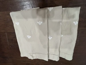 Restoration Hardware Set Of 3 Bee Embroidered Euro Shams Tan 28 X 28 Italy - Picture 1 of 6