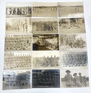 ¡52 tarjetas! Antiguo lote de postales 1917 RPPC Fort Niagara ROTC WWI soldados militares - Imagen 1 de 14