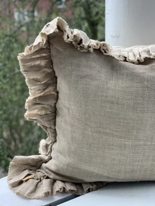 2 PAIR! QUALITY! TOURMALINE HOME 24"X 24" SQ PILLOW COVERS ONLY FARMHOUSE LINEN - Picture 1 of 9