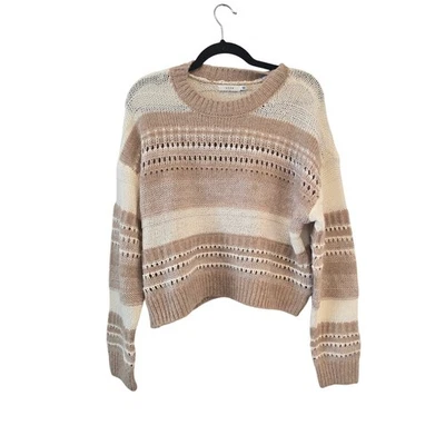 SUÉTER EXUBERANTE Tejido Crema y Tostado Manga Larga Talla L Nuevo sin Etiquetas Foto 1 de 4