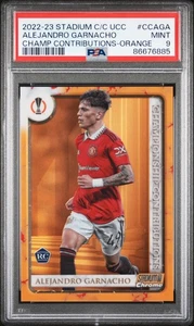 2022-23 TOPPS STADIUM CLUB CROMO UEFA ALEJANDRO GARNACHO RC MAN U/25 PSA 9 - Foto 1 di 2