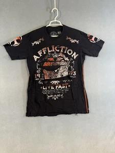 Camisa Affliction Para Hombres XL Roja Vive Búsqueda Rápida y Destrucción Camiseta Manga Corta Y2K - Imagen 1 de 7