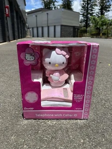 Hello Kitty Telefon KT2010 Przewodowy identyfikator dzwoniącego Sanrio Różowy Land Line Stalówka Niesprawdzony w pudełku - Zdjęcie 1 z 5