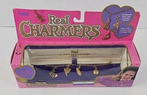 1990 Tyco Real Charmers 14k Gold Finish Halskette Kinder Spielzeug Schmuck Junk Food - Bild 1 von 18
