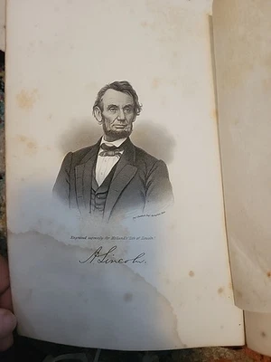 1866 THE LIFE OF ABRAHAM LINCOLN   J. G. HOLLAND  LEATHER, ILLUSTRATIONS Antique - image 1 of 4