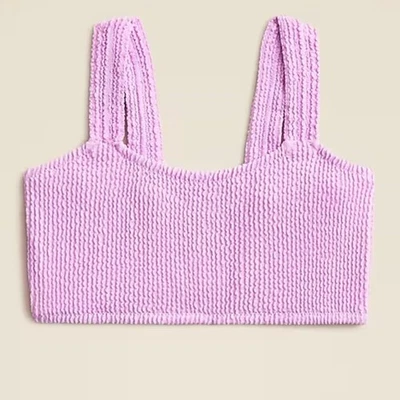 Top de bikini J Crew para niñas talla 8 color orquídea apagado Foto 1 de 4
