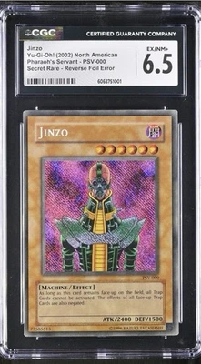Yu-Gi-Oh Jinzo Reverse Foil Error PSV-000 Secret Rare Unlimited CGC 6.5 - Image 1 of 3