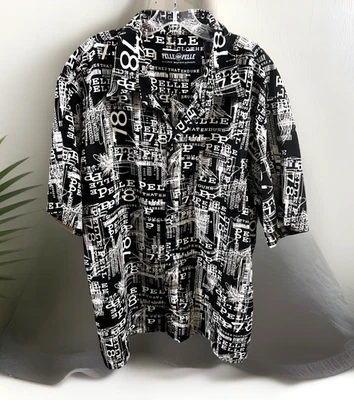 Vtg Pelle Pelle Marc Buchanan Shirt 78 Black All Over Print Hip Hop Rap X-LARGE - Image 1 of 4