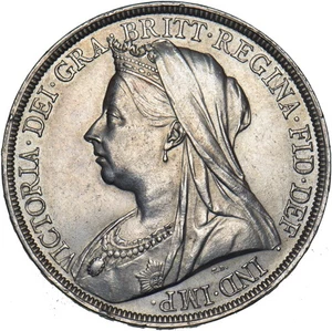 1897 Crown (LXI ) - Victoria British Silver Coin - Very Nice - Picture 1 of 2