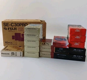 15x Super VHS Tape Job Lot NOS Fuji EC-30 EHG TDK XP SE-C30 Panasonic SE-C45 - Picture 1 of 13