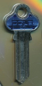 L-1 SCHLÜSSELROHLING SCHLÜSSEL BLAU KUNSTSTOFFHÜLLE  - Bild 1 von 1