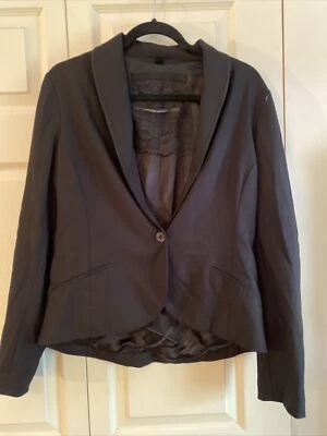 Blazer negro de un botón mediano para mujer ISDA & CO espalda larga Foto 1 de 4