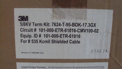 3M 5/8KV TERM KIT P/N: 7624-T-95-BOK-17.3GX 全新带盒 — 第 1/4 张图片