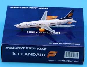 JC Wings 1:400 Icelandair Boeing B737-400 modellino jet aereo pressofuso TF-FID - Foto 1 di 12