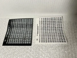 NFL Electric Football Tudor Games 9072 Uniform Number Sheets White And Black - Picture 1 of 2