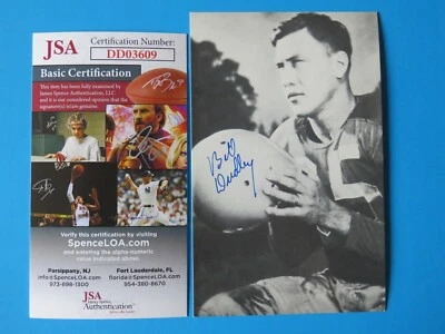 BILL DUDLEY SIGNED 3.5x5.5 RGA 90 POSTCARD ~ STEELERS FOOTBALL ~ JSA DD03606 - Image 1 of 2