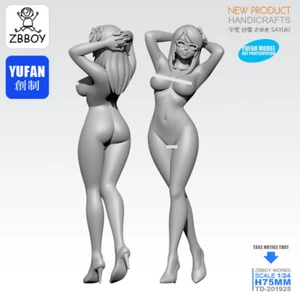 YUFAN Model 1/24 Anime Sexy Nude Girl Unpainted Unassembled Garage Kit Statue - Picture 1 of 4