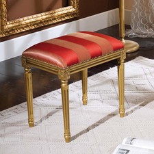 SGABELLO POUFF PANCHETTA LEGNO IMBOTTITO