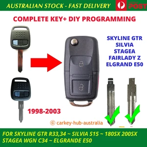 For NISSAN Skyline R33 R34 GTR Remote Key Fob Key EASY DIY CODING - Picture 1 of 8