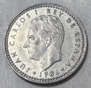 SPAIN ๐ช๐ฆ ONE (1) PESETA COIN 1986 (KING JUAN CARLOS I) - Picture 1 of 2