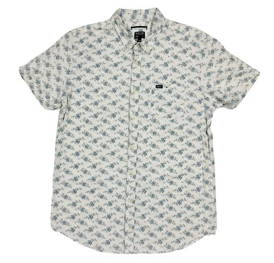 Camisa RVCA Para Hombre Manga Corta B/Up Talla L Calce Ajustado Blanca Estampado Floral Prendas para Hombre Foto 1 de 4