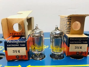 Matched Pair GE 3V4 Label Westinghouse NOS NIB Same Date Tested Strong Tube - Picture 1 of 7
