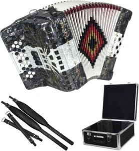 SofiaMari NSM-3412 34-Button 12 Bass Accordion GCF Gray/White/Gray - Picture 1 of 5