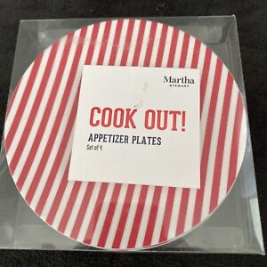 Martha Stewart Cook Out! Melamine Appetizer Plates Red/White/Blue 4 Count