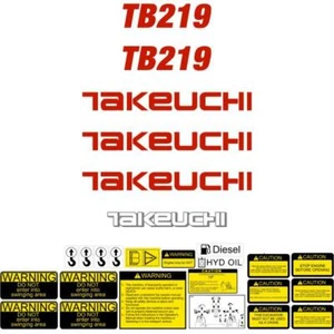 Takeuchi TB219 Decals - Repro Aftermarket Decals Sticker Kit - Picture 1 of 1