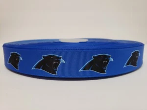 Carolina Panthers, Blue Grosgrain Ribbon 7/8" By the yard NEW - Picture 1 of 1