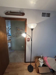71" Floor Lamp with Adjustable Side Light & Frosted Shades - Picture 1 of 9