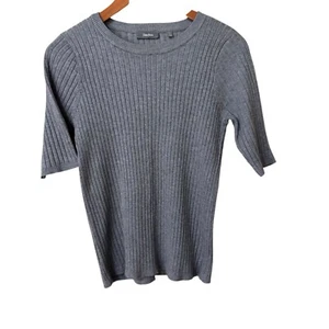 Nieman Marcus Women’s Large Capsule Wardrobe Staple Short Sleeve Sweater Ribbed - Picture 1 of 10