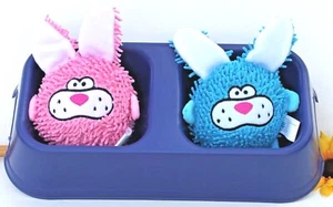 Compartment Pet Food Dish Tray + 2 Spunky Bunny Toys FREE SHIPPING! - Imagen 1 de 4