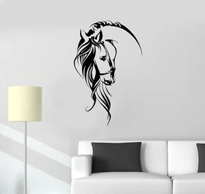 Vinyl Wandtattoo Abstrakt Schön Pferd Mähne Kopf Haus Tier Aufkleber 3508ig - Bild 1 von 3