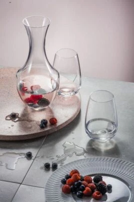 Bohemia Wasserset Giselle Kristallglas zwei Wassergläser +eine Karaffe, 3er Set - Bild 1 von 4