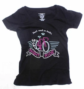 CLOCKWORK GEARS DON'T WAIT Lg Women T-Shirt Short Sleeve Black Cotton V-Neck NEW - Picture 1 of 4