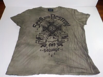 Camiseta de diseñador Salvage para hombre XXL 2XL gráfico envejecido texturizado EE. UU. (0506) Foto 1 de 4