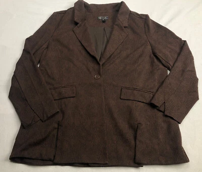 Blazer DG2 Diane Gilman Talla XL Espresso Forrado Cocodrilo Top Traje Marrón Foto 1 de 4