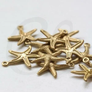 Dije de pez estrella de latón crudo de 10 piezas - estrella de mar 15x17 mm (CW-3755C) - Imagen 1 de 1