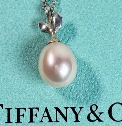 Tiffany & Co Hoja de Olivo Perla Collar Colgante Paloma Picasso Caja Bolsa Foto 1 de 4