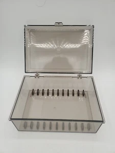 Vintage Smoked Audio Cassette Tape Holder 12 Single (Caseless) Capacity - NEW - Picture 1 of 4