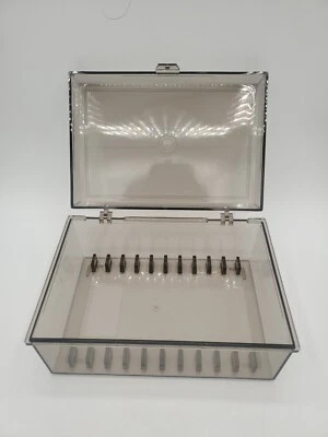 Vintage Smoked Audio Cassette Tape Holder 12 Single (Caseless) Capacity - NEW - Image 1 of 4