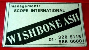 Wishbone Ash Gig Bookings Vintage ORIGINAL 1970 Press/Magazine ADVERT 3.5"x 2" - Imagen 1 de 3