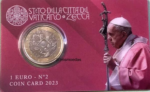 Vatikan 1 Euro 2023 CoinCard No. 2 Münze Euromünze coin moedas Blister BU - Bild 1 von 2