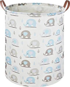 Kids Laundry Hamper,Waterproof Storage Bin for Bedroom,Toys Bin(Blue Elephant) - Picture 1 of 6