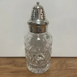 Stuart Crystal Sugar Sifter- Shaker Silver Plated Rim And Lid - Picture 1 of 7