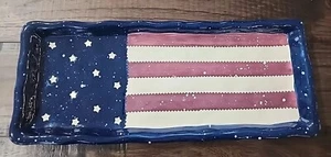 Bella Casa By Ganz USA American Flag Serving Decor Tray Ceramic ELECTION 2024 - Picture 1 of 11