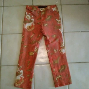 parasucojeans extreme fit orange white gold overspray print jeans sz 28 - Picture 1 of 3