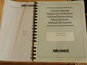 Audio Research D-125 Tube Power Amplifier Original Owners Manual Schematic Parts - Picture 1 of 1