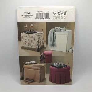 Vogue Decor 7789 Copri Ottomano Portaoggetti 4 Varianti Modello Cucito NON TAGLIATO - Foto 1 di 5